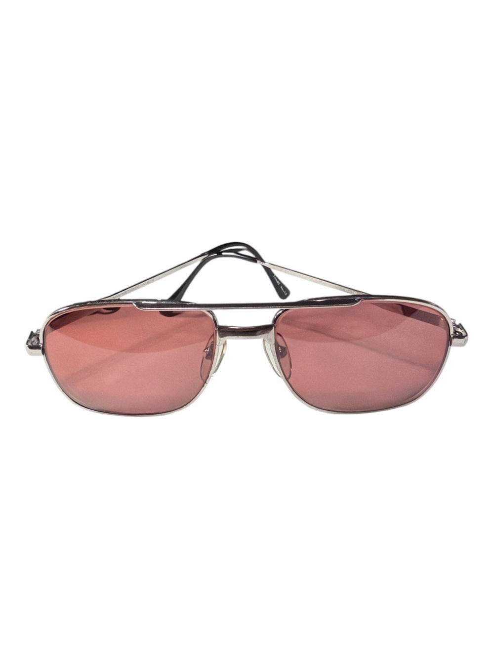 Vintage Mainstreet M858 Silver Tone Frame Sunglasses with Rose Pink Lenses
